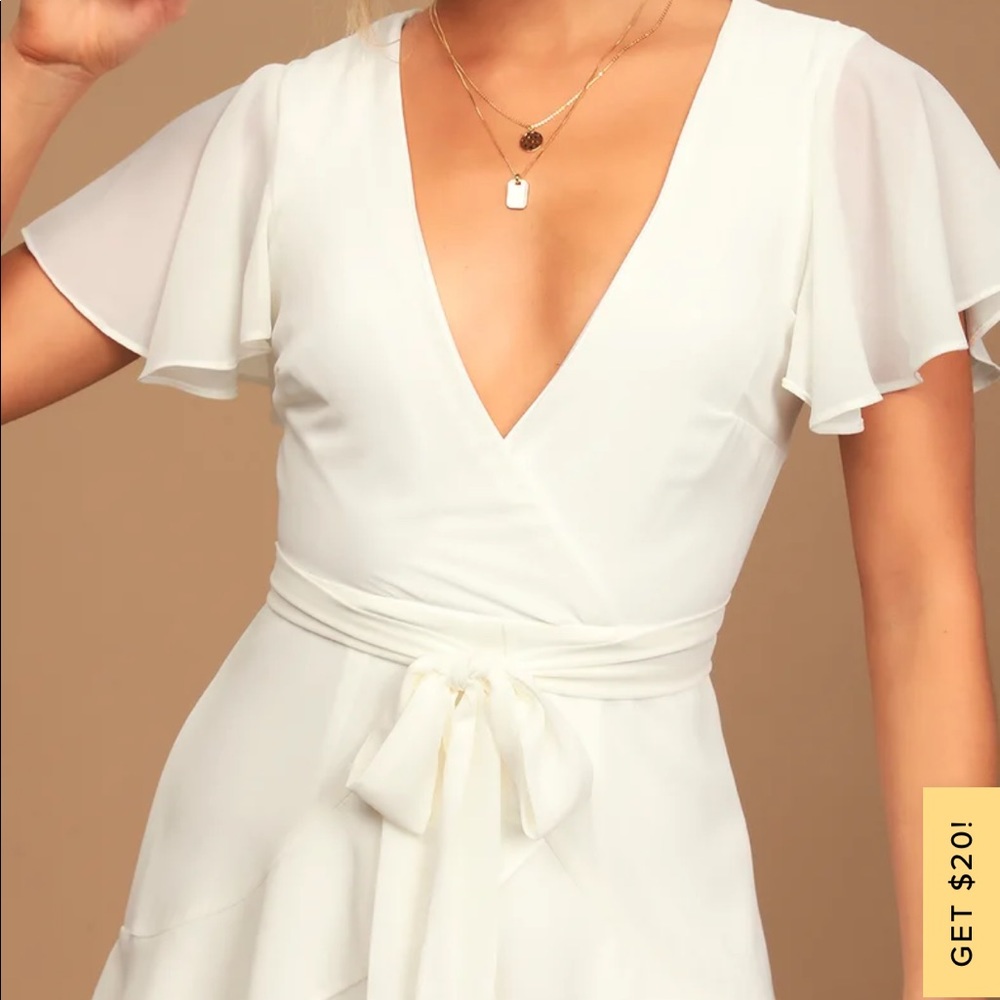Lulus Ruffle White Dress - Picture 3 of 6